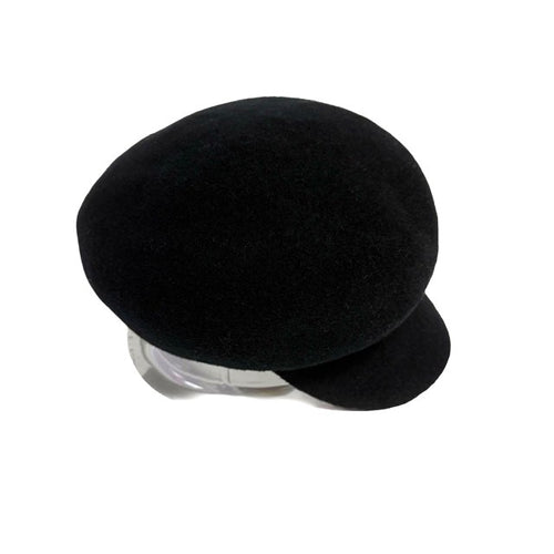 Shihreen Boiled Wool Newsboy Cap - Black