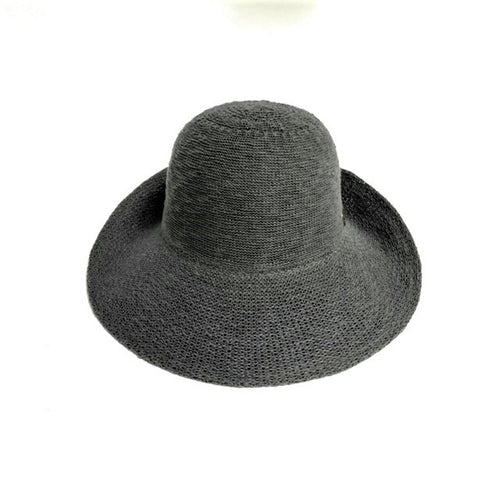 Shihreen Cotton Blend Turn Brim Hat - Charcoal