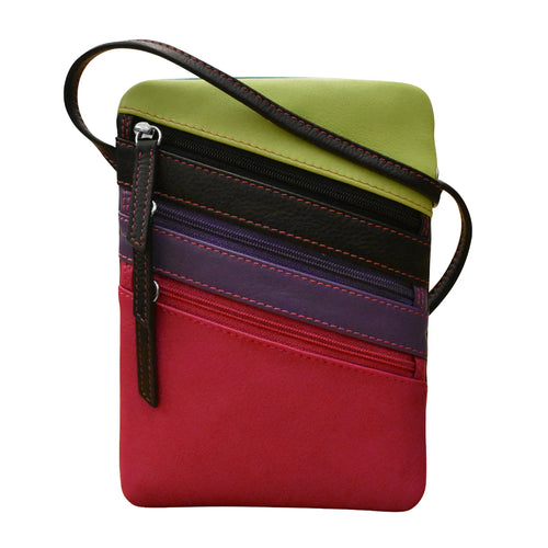 ili New York Small Triple Zip Crossbody - Black Brights