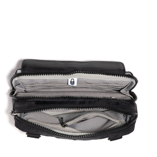 Baggallini Modern Double Zip Crossbody – Black Twill