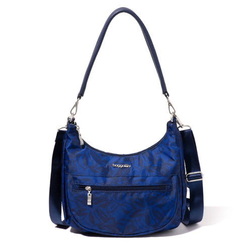 Baggallini Modern Pocket Half Moon Bag - Nightfall Floral