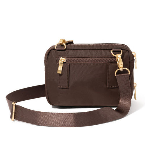Baggallini Modern Double Zip Crossbody – Ganache Twill