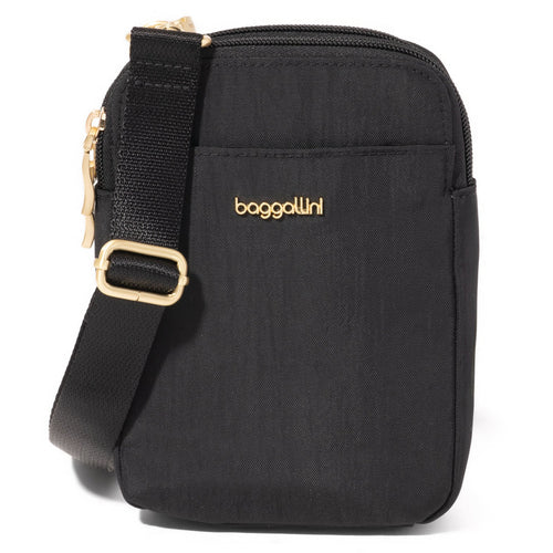 Baggallini Modern Take 2 Crossbody - Black With Gold Hardware