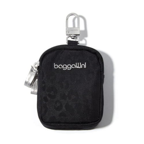 Baggallini On the Go Mini Pouch - Black Cheetah Emboss