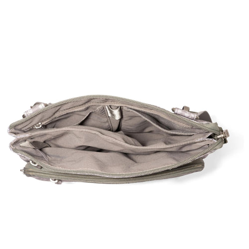 Baggallini Out and About Crossbody - Light Grey Petal