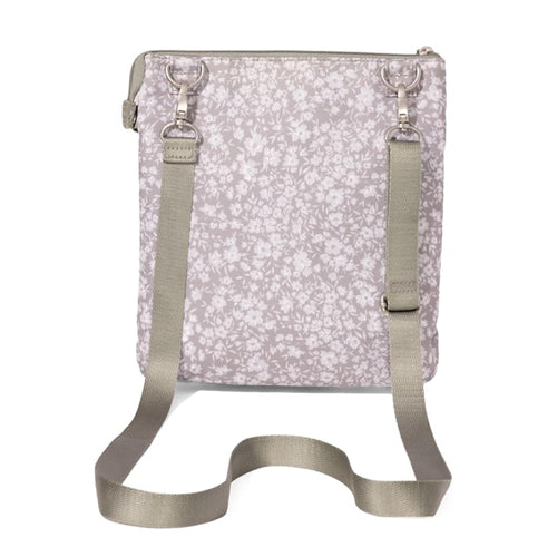 Baggallini Out and About Crossbody - Light Grey Petal