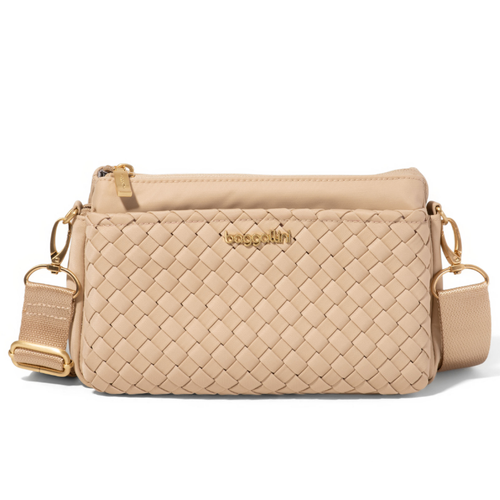 Baggallini Perry Crossbody - Desert Sand Woven Twill