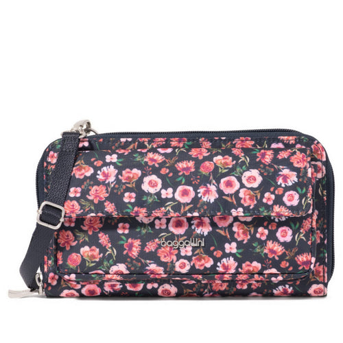 Baggallini RFID Phone Wallet Crossbody - Autumn Peony