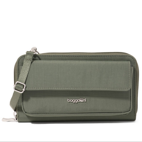 Baggallini RFID Phone Wallet Crossbody - Thyme