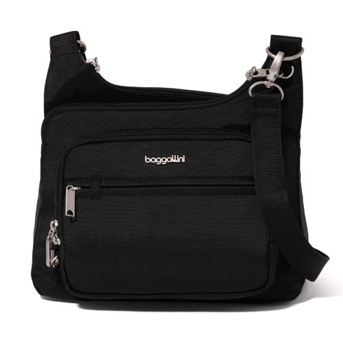Baggallini Securtex Anti-Theft Crossover Crossbody Bag - Black
