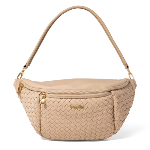Baggallini Stanton Woven Crossbody - Desert Sand Woven Twill