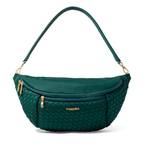 Baggallini Stanton Woven Crossbody - Jade Woven Twill