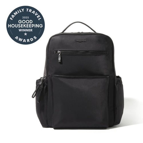 Baggallini Tribeca Expandable Laptop Backpack - Black Twill
