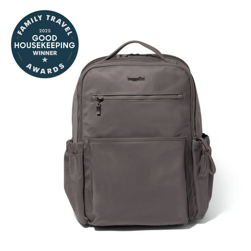 Baggallini Tribeca Expandable Laptop Backpack - Smoke Twill
