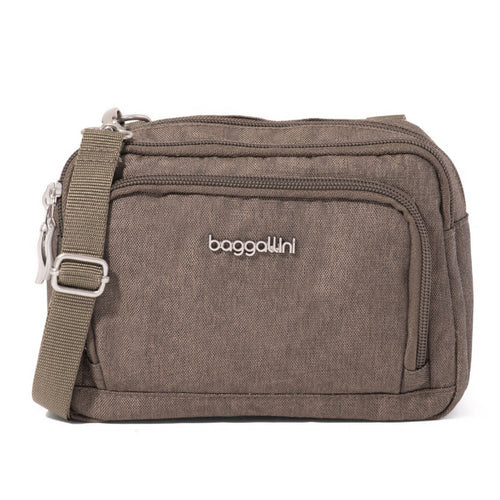 Baggallini Trifecta Wallet Crossbody - Dark Umber Heritage