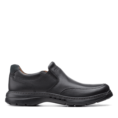 Men's Clarks Un Brawley Step - Black Tumbled Leather