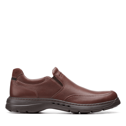 Men's Clarks Un Brawley Step - Mahogany Tumbled Leather