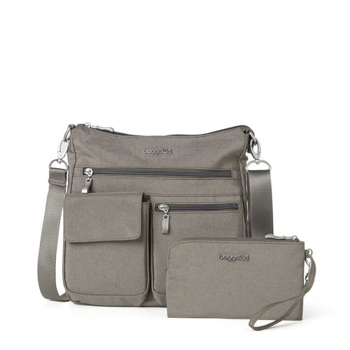 Baggallini Modern Everywhere Slim Crossbody - Sterling Shimmer