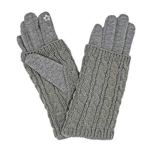 Elegance Essence Cable Knit Gloves - Grey