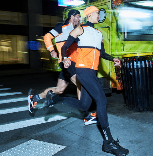 Two runners wearing Brooks gear