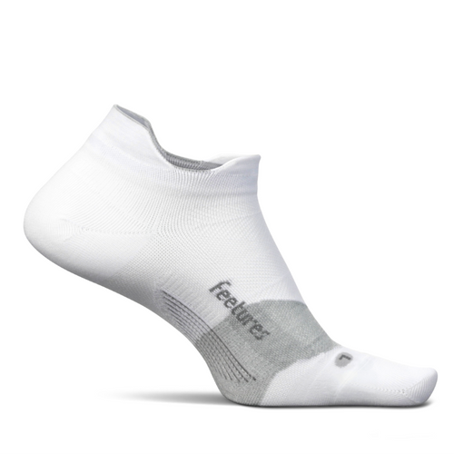 Feetures Elite Ultra Light No Show Tab Socks - White