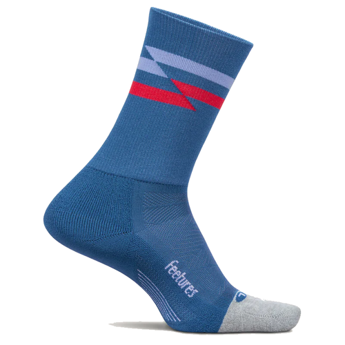 Feetures Elite Light Cushion Mini Crew Socks - Blue Track