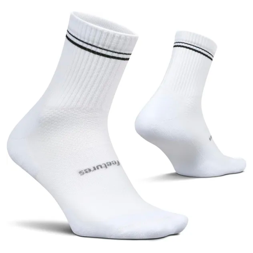 Feetures High Performance Max Cushion Quarter Tall Socks - Black Stripe