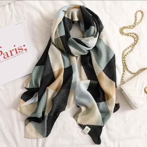 Funkyrel Atzbranding Limited Scarvii Diamond Pattern Scarf - Green