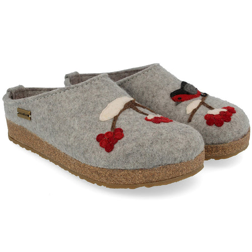 Women's Haflinger Winterbird Whimsical Clog - Silver Grey
