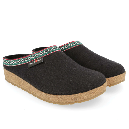 Haflinger Grizzly Zigzag Clog - Black