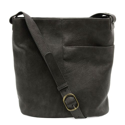 Joy Susan Bindi Front Slip Pocket Bucket Crossbody Bag - Iron