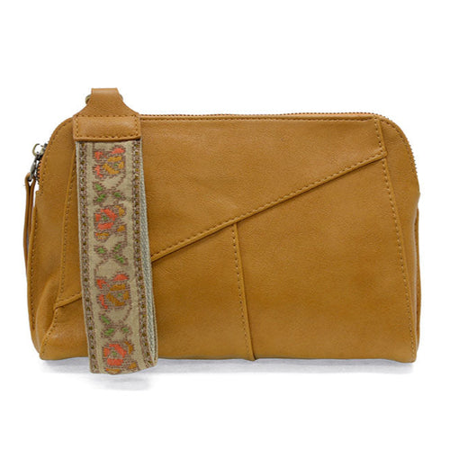 Joy Susan Gigi Crossbody with Woven Wristlet Strap - Mustard