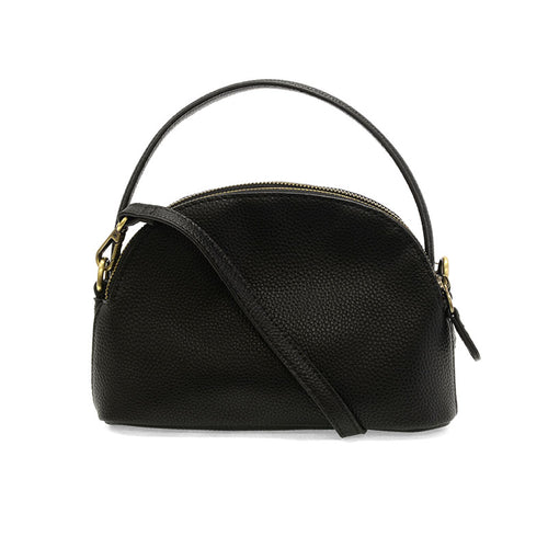 Joy Susan Larissa Double Zip Dome Crossbody - Black