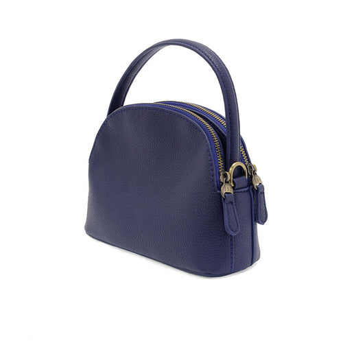 Joy Susan Larissa Double Zip Dome Crossbody - Navy