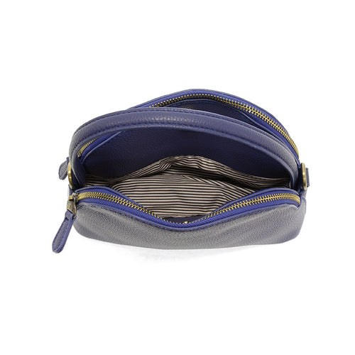 Joy Susan Larissa Double Zip Dome Crossbody - Navy