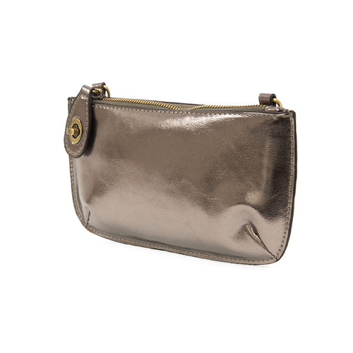 Joy Susan Liquid Metal Mini Crossbody Wristlet Clutch - Metallic Chrome