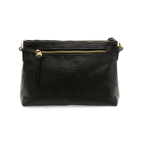 Joy Susan Oakley Whipstitch Topzip Wristlet and Crossbody - Black