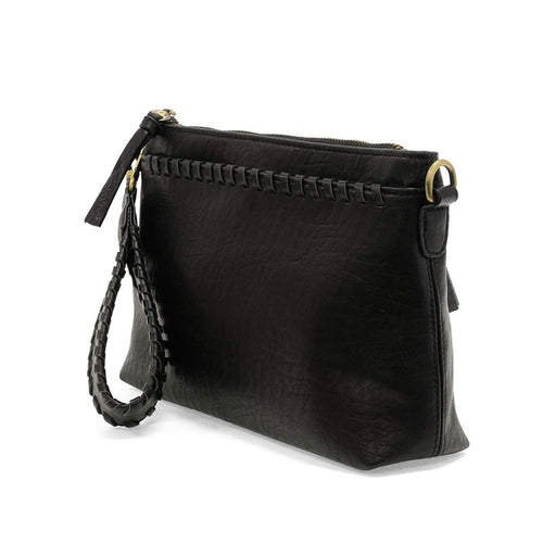 Joy Susan Oakley Whipstitch Topzip Wristlet and Crossbody - Black