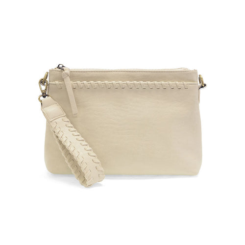 Joy Susan Oakley Whipstitch Topzip Wristlet and Crossbody - Cream