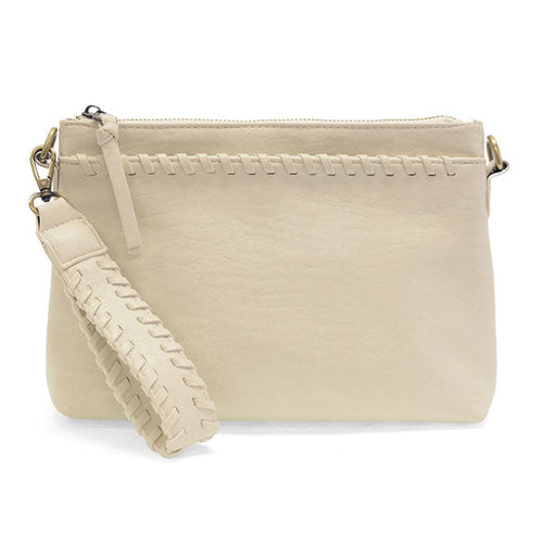 Joy Susan Oakley Whipstitch Topzip Wristlet and Crossbody - Cream