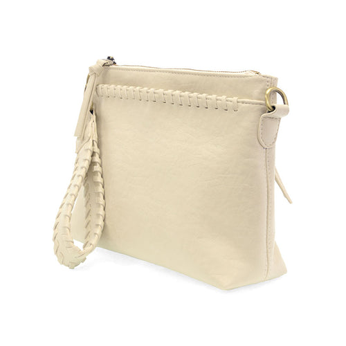 Joy Susan Oakley Whipstitch Topzip Wristlet and Crossbody - Cream