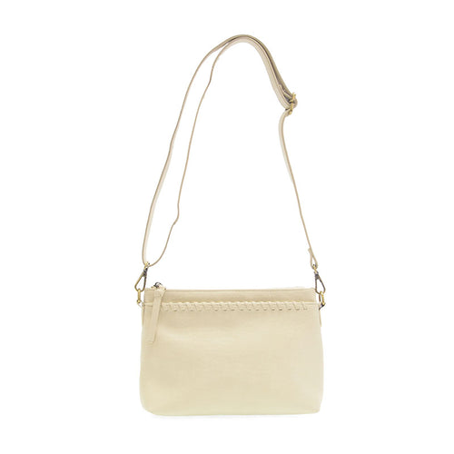 Joy Susan Oakley Whipstitch Topzip Wristlet and Crossbody - Cream