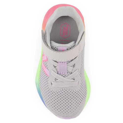 Kids’ New Balance Fresh Foam Arishi v4 Bungee Lace with Top Strap - Baby/Toddler – Light Aluminum/Cyber Lilac/Neon Pink