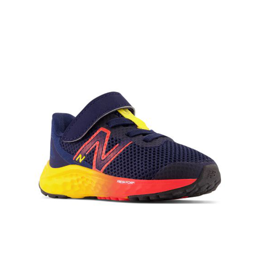 Kids’ New Balance Fresh Foam Arishi v4 Bungee Lace with Top Strap - Baby/Toddler – Team Navy/Electric Red/Egg Yolk