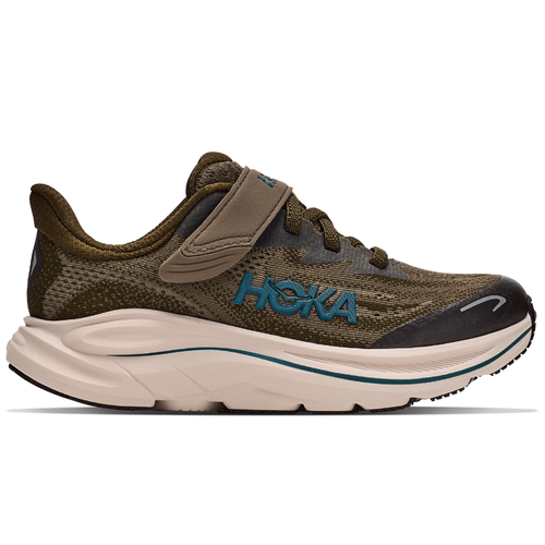 Kids' HOKA Clifton 10 - Little Kids - Antique Olive/River Rock Grey