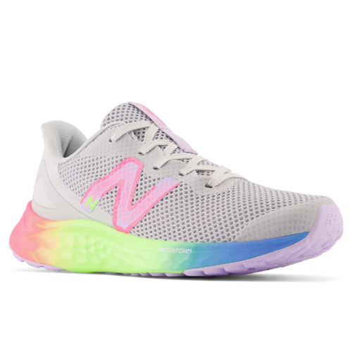 Kids' New Balance Fresh Foam Arishi v4 - Big Kid - Light Aluminum/Cyber Lilac/Neon Pink