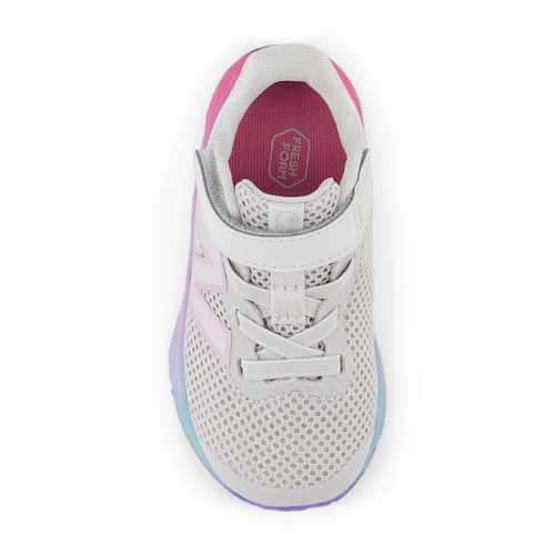Kids’ New Balance Fresh Foam Arishi v4 Bungee Lace with Top Strap - Baby/Toddler – Grey Matter/Mid Century Pink/Lilac Glo
