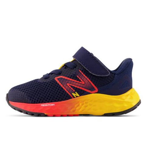 Kids’ New Balance Fresh Foam Arishi v4 Bungee Lace with Top Strap - Baby/Toddler – Team Navy/Electric Red/Egg Yolk