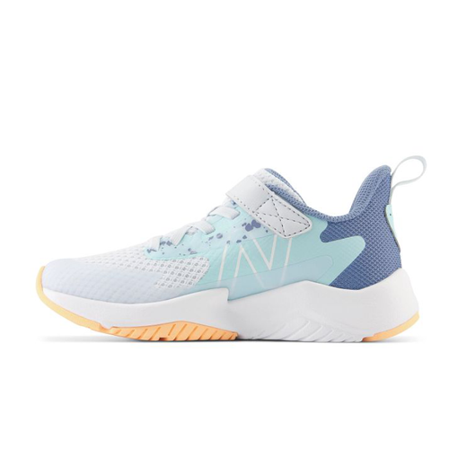 Kids’ New Balance Rave Run v2 Bungee Lace with Top Strap - Toddler/Little Kid – Ice Blue/Bright Cyan/Solar Flare