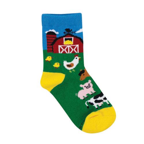 Kids' Socksmith Barnyard Friends Cotton Crew Socks - 2-4 Years - Green
